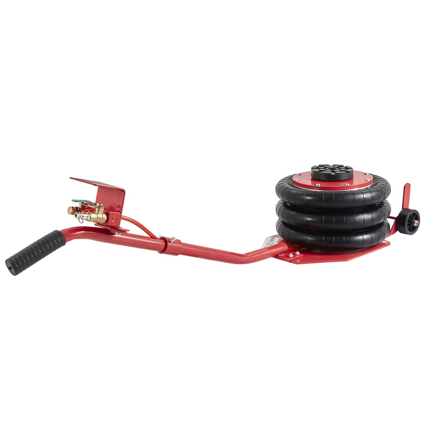 VEVOR Air Jack, 3 Ton/6600 lbs Triple Bag Air Jack, Airbag Jack with Six Steel Pipes, Lift up to 17.7 inch/450 mm, 3-5 s Fast Lifting Pneumatic Jack, with Long Handles for Cars, Garages, Repair, (Red)