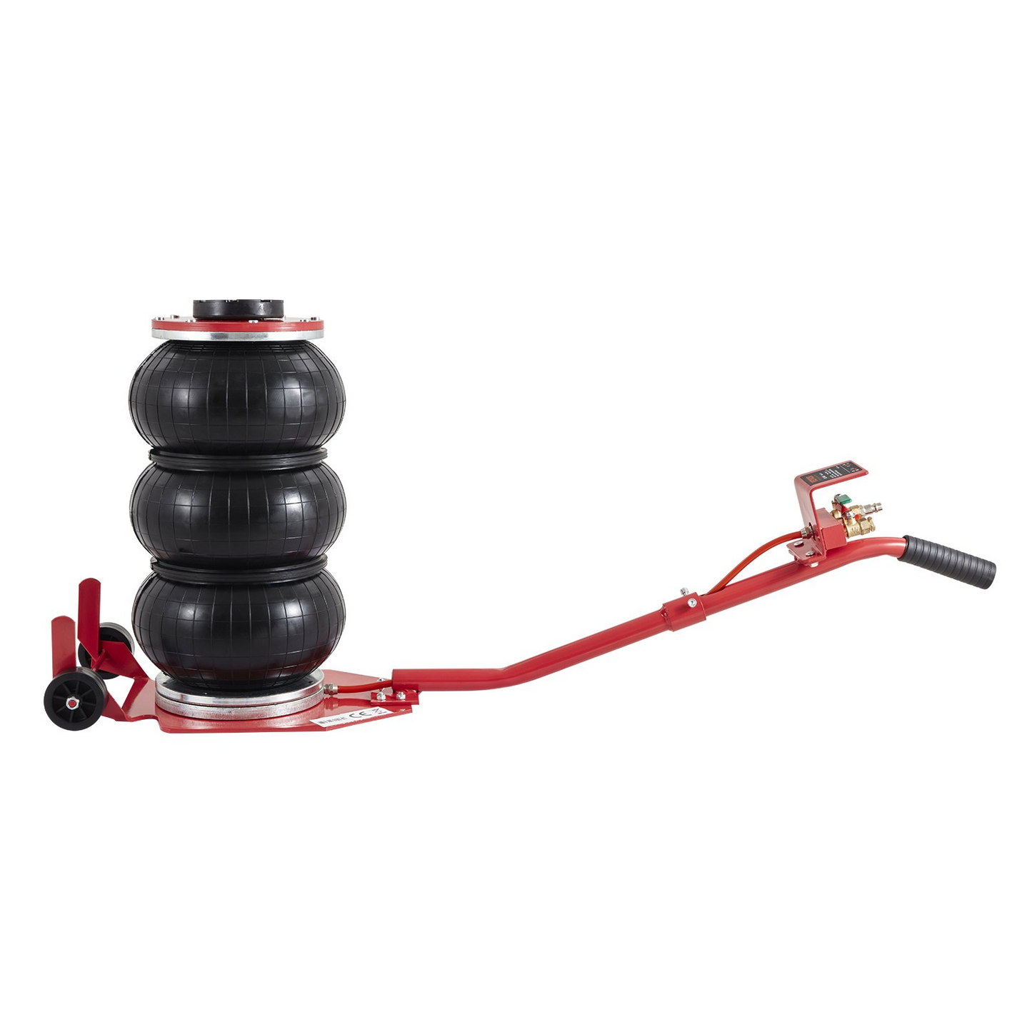 VEVOR Air Jack, 3 Ton/6600 lbs Triple Bag Air Jack, Airbag Jack with Six Steel Pipes, Lift up to 17.7 inch/450 mm, 3-5 s Fast Lifting Pneumatic Jack, with Long Handles for Cars, Garages, Repair, (Red)