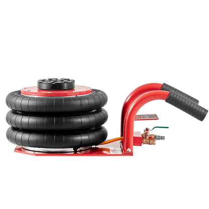 VEVOR Air Jack, 3 Ton/6600 lbs Triple Bag Air Jack, Airbag Jack with Six Steel Pipes, Lift up to 17.7 inch/450 mm, 3-5 s Fast Lifting Pneumatic Jack, with Side Handles for Car, Garage, Repair (Red)