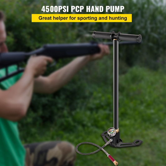 VEVOR PCP Air Pump, 3 Stage PCP Hand Pump, 4500psi High Pressure Air Pump with Gauge, Multi-Purpose Air Gun Pump, Stainless Steel PCP Air Rifle Pump for PCP, Paintball Air Guns and HPA Tanks