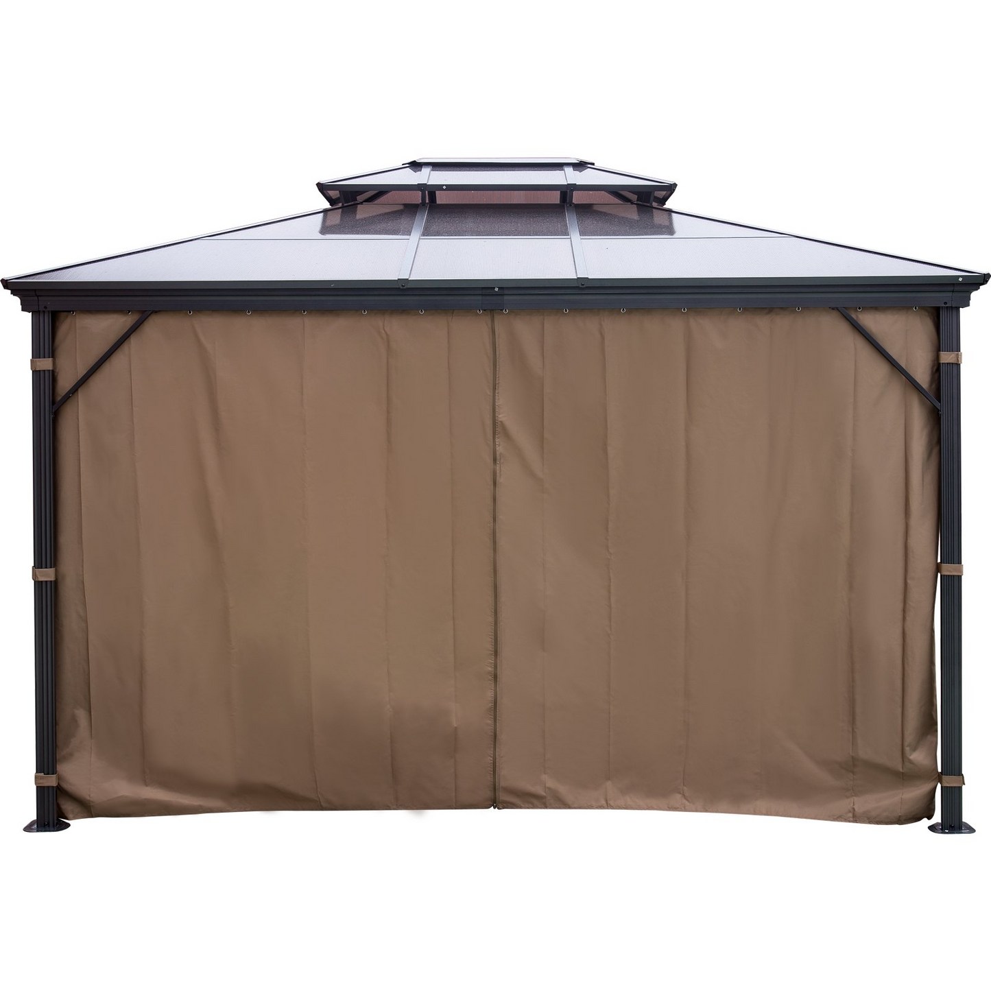 VEVOR Hardtop Gazebo 10' x 12' with Netting - Metal Gazebo Aluminum Permanent Double Tier Roof- Gazebos for Patios, Backyard, Outdoor and Lawn