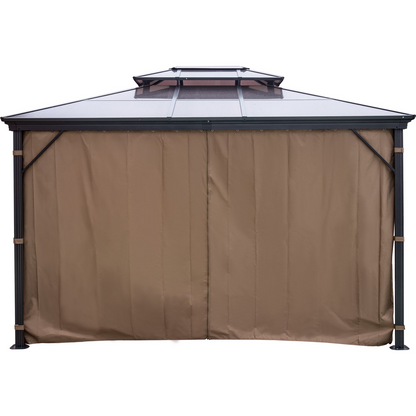 VEVOR Hardtop Gazebo 10' x 10' with Netting - Metal Gazebo Aluminum Permanent Double Tier Roof- Gazebos for Patios, Backyard, Outdoor and Lawn