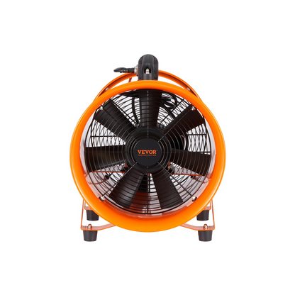 VEVOR Portable Ventilator, 12 inch Heavy Duty Cylinder Fan with 16.4ft Duct Hose, 560W Strong Shop Exhaust Blower 2894CFM, Industrial Utility Blower for Sucking Dust, Smoke, Smoke Home/Workplace