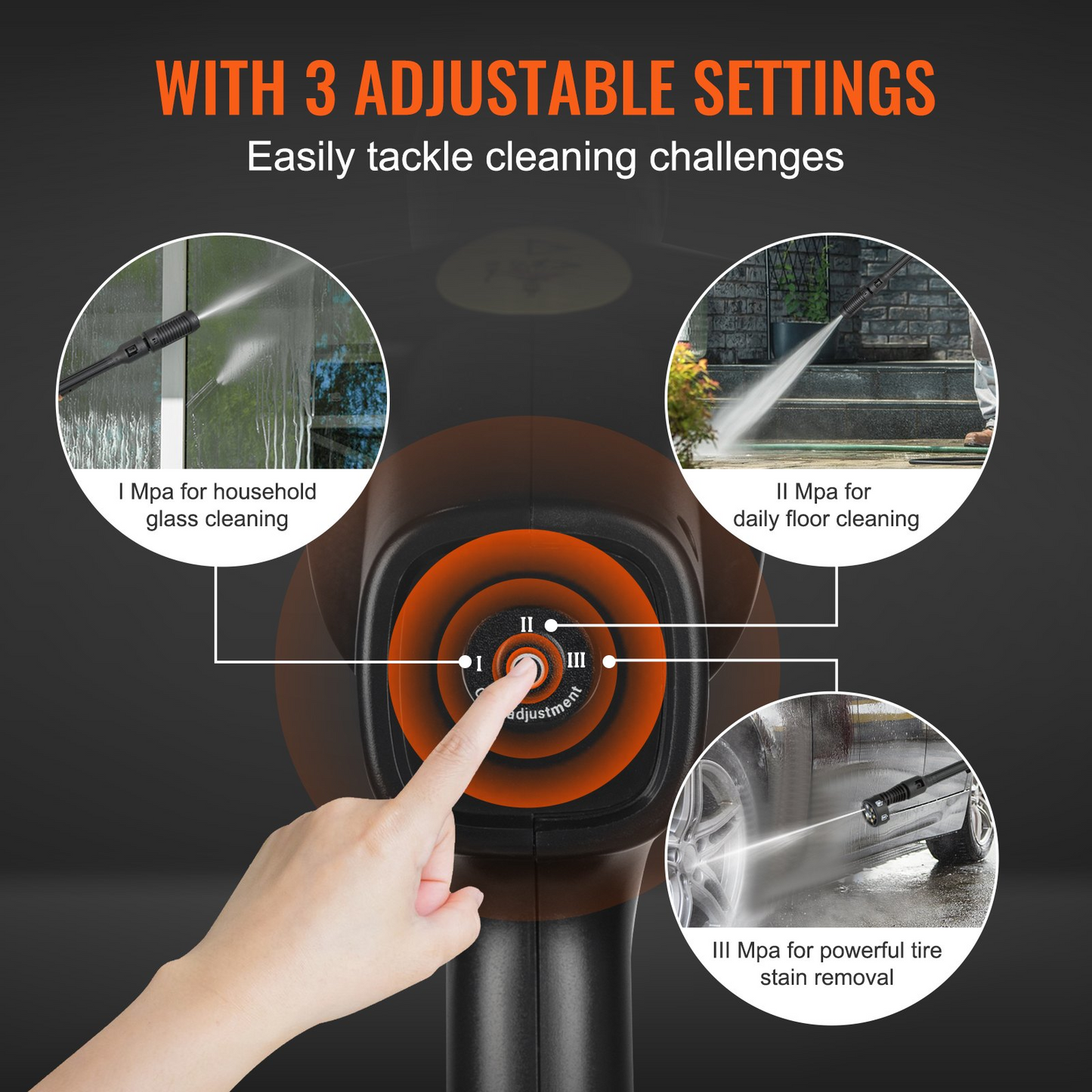 VEVOR Cordless Pressure Washer, 652-PSI 1.0 GPM Portable Power Cleaner, Handheld High-Pressure Car Washer Gun with 4.0Ah Battery, Charger, 6-in-1 Nozzle, for Home/Floor Cleaning & Watering