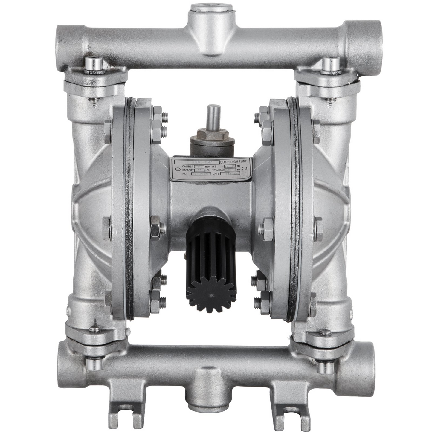 VEVOR Air-Operated Double Diaphragm Pump, 1/2 in Inlet & Outlet, Stainless Steel Body, 8.8 GPM & Max 120PSI, PTFE Diaphragm Pneumatic Transfer Pump for Petroleum, Diesel, Oil & Low Viscosity Fluids