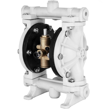 VEVOR Air-Operated Double Diaphragm Pump, 1/2 in Inlet & Outlet, Polypropylene Body, 13.2 GPM & Max 120PSI, PTFE Diaphragm Pneumatic Transfer Pump for Petroleum, Diesel, Oil & Low Viscosity Fluids