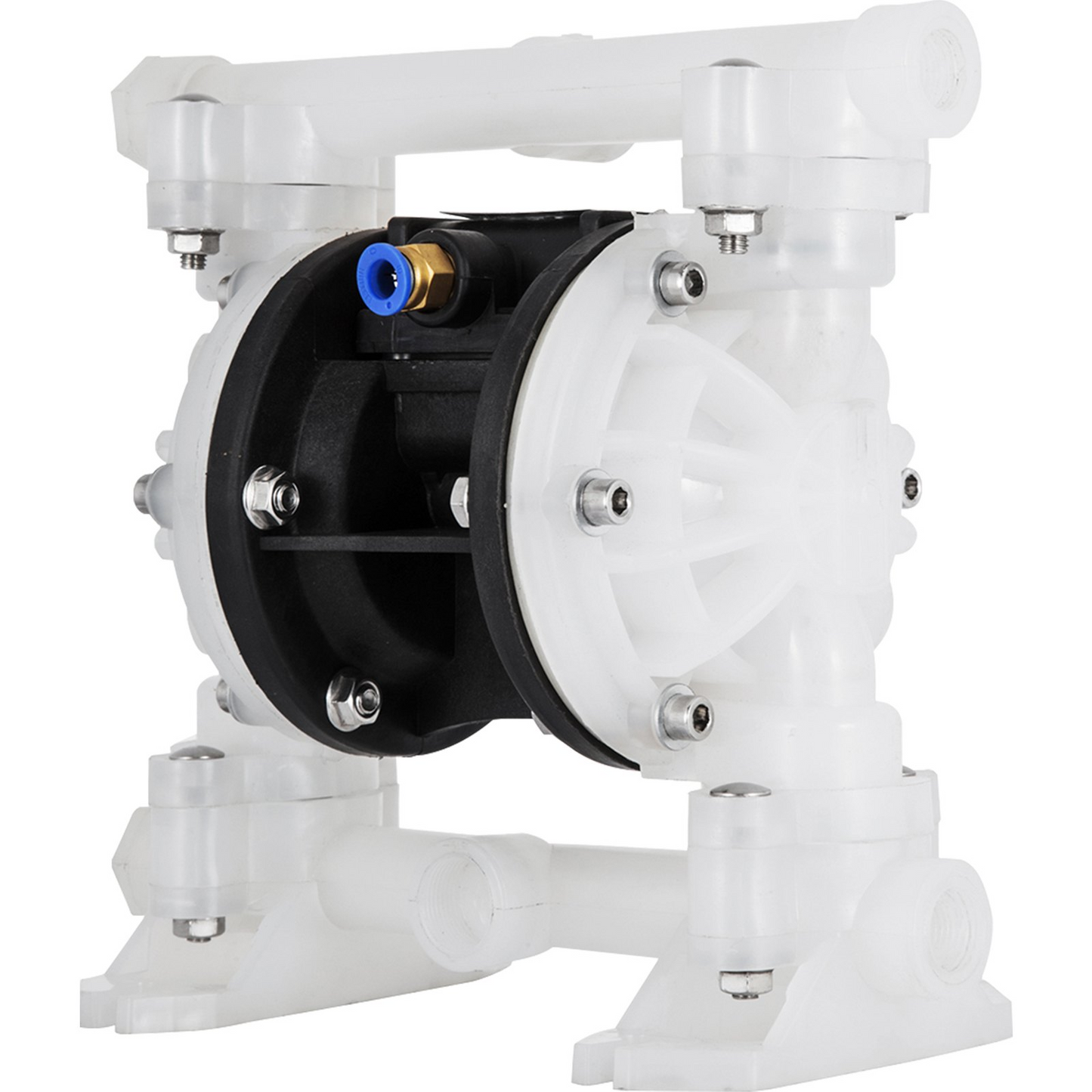 VEVOR Air-Operated Double Diaphragm Pump, 1/2 in Inlet & Outlet, Polypropylene Body, 8.8 GPM & Max 120PSI, PTFE Diaphragm Pneumatic Transfer Pump for Petroleum, Diesel, Oil & Low Viscosity Fluids