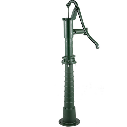 VEVOR Hand Water Pump w/ Stand, 15.7 x 9.4 x 51.6 inch Pitcher Pump& 26 inch Pump Stand w/ Pre-set 1/2" Holes for Easy Installation, Rustic Cast Iron Well Pump for Yard, Garden, Farm Irrigation, Green