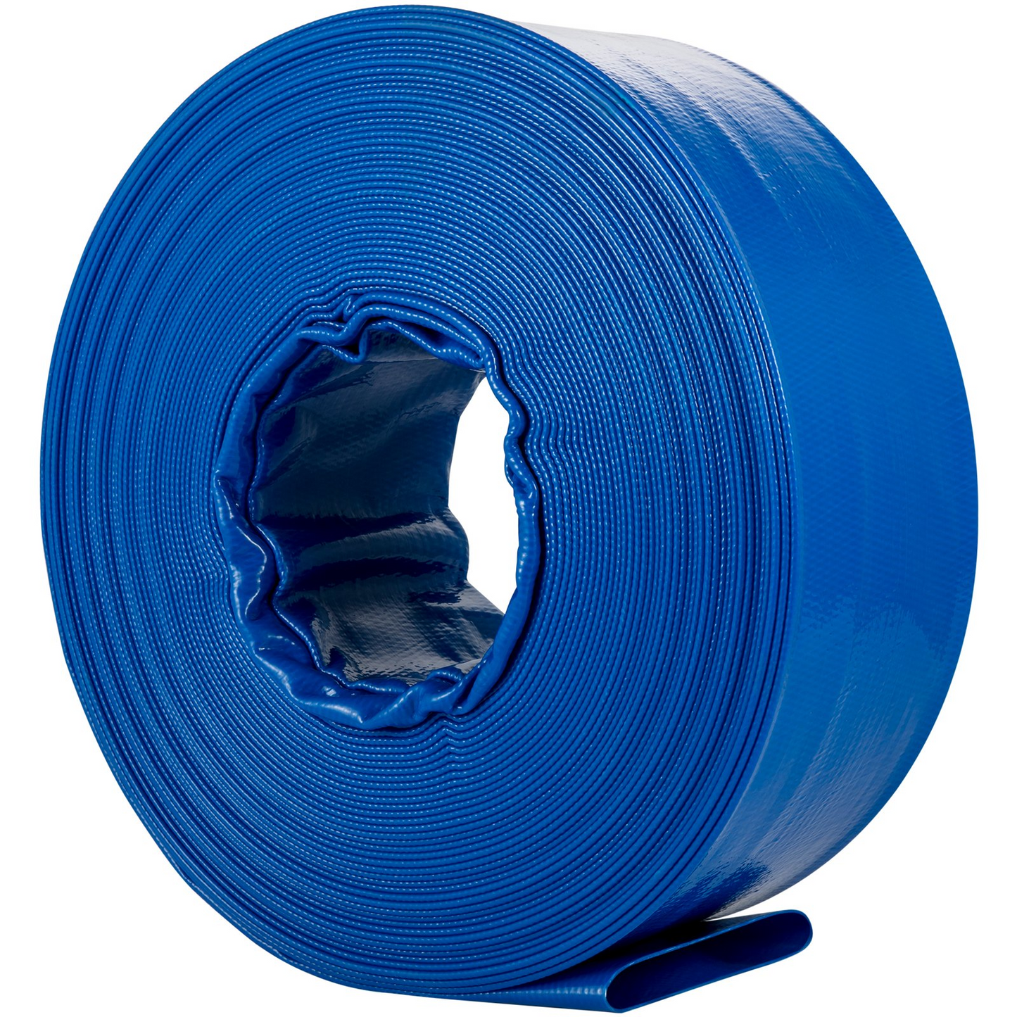 VEVOR Discharge Hose, 1-1/2" x 105', PVC Fabric Lay Flat Hose, Heavy Duty Backwash Drain Hose with Clamps, Weather-proof & Burst-proof, Ideal for Swimming Pool & Water Transfer, Blue