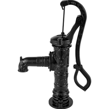 VEVOR Antique Hand Water Pump 14.6 x 5.9 x 25.6 inch Pitcher Pump w/Handle Cast Iron Well Pump w/ Pre-set 0.5" Holes for Easy Installation Old Fashion Pitcher Hand Pump for Yard Ponds Garden Black