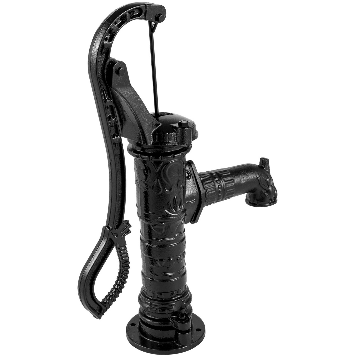 VEVOR Antique Hand Water Pump 14.6 x 5.9 x 25.6 inch Pitcher Pump w/Handle Cast Iron Well Pump w/ Pre-set 0.5" Holes for Easy Installation Old Fashion Pitcher Hand Pump for Yard Ponds Garden Black