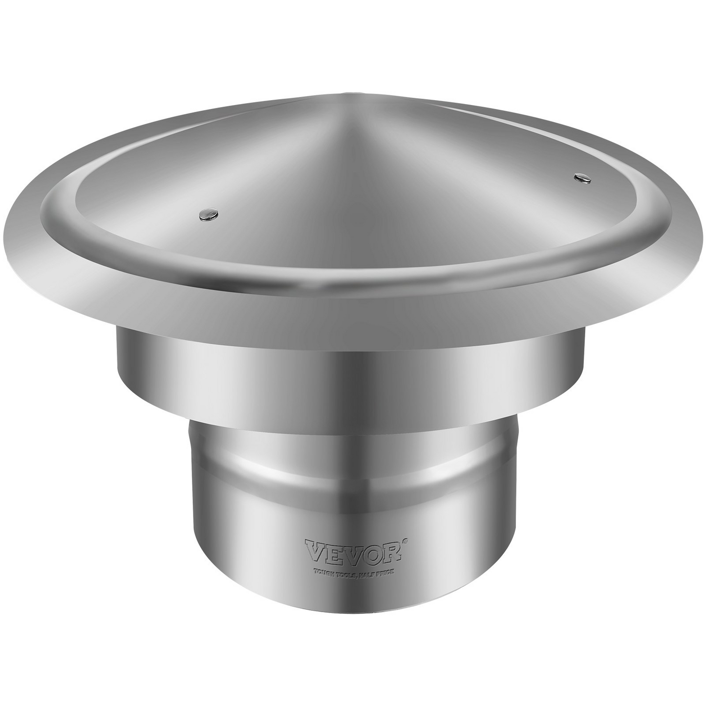 VEVOR Chimney Cap, 6 inch, 304 Stainless Steel Round Roof Rain Cap, 11.81-inch Increased Caps, All Weather & Reinforced Screws & Easy Installation, for Perfect Insulation Vent Cover Outside, Silver