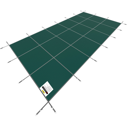 VEVOR Pool Safety Cover Fits 20x40ft Rectangle Inground Safety Pool Cover Green Mesh Solid Pool Safety Cover for Swimming Pool Winter Safety Cover