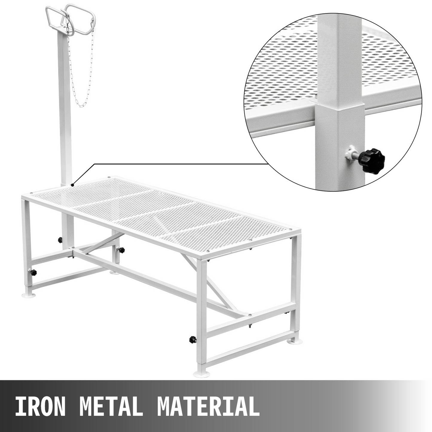 VEVOR Livestock Stand 51x23 inches, Trimming Stand with Straight Head Piece, Goat Trimming Stand Metal Frame Sheep Shearing Stand Livestock Trimming Stands