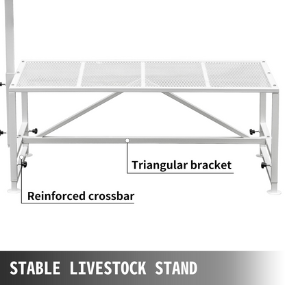 VEVOR Livestock Stand 51x23 inches, Trimming Stand with Straight Head Piece, Goat Trimming Stand Metal Frame Sheep Shearing Stand Livestock Trimming Stands