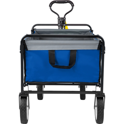 VEVOR Wagon Cart, Collapsible Folding Cart with 176lbs Load, Outdoor Utility Garden Cart, Adjustable Handle, Portable Foldable Wagons with Wheels for Beach, Camping, Grocery, Blue/Gray