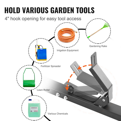 VEVOR Trimmer Rack, 3 Place Weeder Trimmer Rack, Locking Trim Holder Landscape Trailer Rack Carrier Mount on Open Pickup/Trailer Enclosed Trailers, Pair