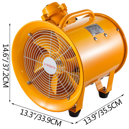 VEVOR Explosion Proof Fan 10 Inch(250mm) Utility Blower 350W Explosion Proof Ventilator 110V 60HZ Speed 3450 RPM for Extraction and Ventilation in Potentially Explosive Environments