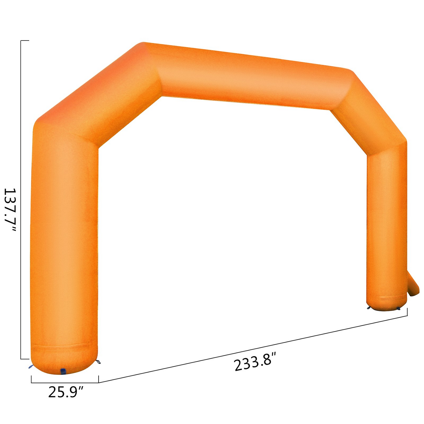 VEVOR Inflatable Arch Orange 20ft, Hexagon Inflatable Arch Built in 100W Blower, Inflatable Archway for Race Outdoor Advertising Commerce