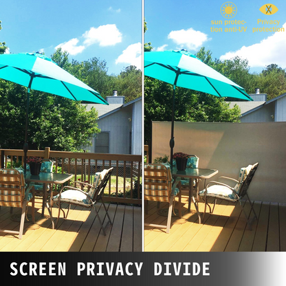 VEVOR Beige Retractable 71''*118'' Awning-Rugged Full Aluminum Rust-Proof; Patio Sunshine Screen; Privacy Divider; Wind Screen. Longer Service Life, Suitable for Courtyard, Roof Terraces and Pools