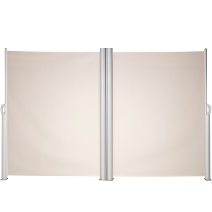 VEVOR Beige Retractable 63''*236'' Awning-Rugged Full Aluminum Rust-Proof; Patio Sunshine Screen; Privacy Divider; Wind Screen. Longer Service Life, Suitable for Courtyard, Roof Terraces and Pools