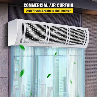 VEVOR Air Curtain 40-Inch Commercial Air Curtain 2 Speeds Door Air Curtain 1667 CFM/1490 CFM with 2 Limited Switches Low Noise Indoor Air Curtain