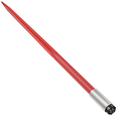 VEVOR Hay Spear 49" Bale Spear 4500 lbs Capacity, Bale Spike Quick Attach Square Hay Bale Spears 1 3/4" wide, Red Coated Bale Forks, Bale Hay Spike with Hex Nut & Sleeve for Buckets Tractors Loaders