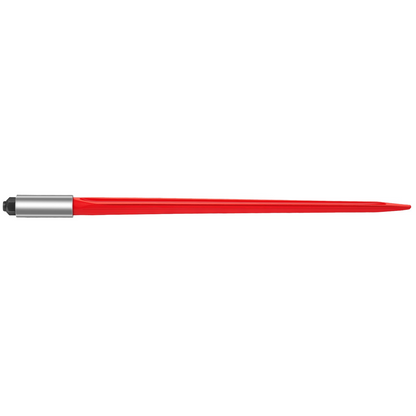 VEVOR Hay Spear 32" Bale Spear 1350 lbs Capacity, Bale Spike Quick Attach Square Hay Bale Spears 1.4" Wide, Red Coated Bale Forks, Bale Hay Spike with Hex Nut & Sleeve for Buckets Tractors Loaders