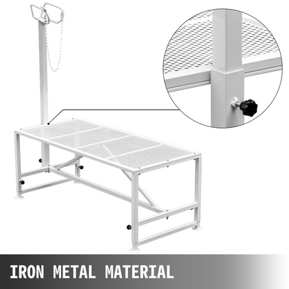 VEVOR Livestock Stand 51x23 inches, Trimming Stand with Straight Head Piece, Goat Trimming Stand Metal Frame Sheep Shearing Stand Livestock Trimming Stands