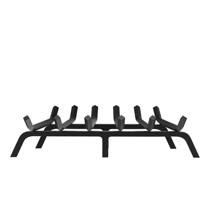 VEVOR Fireplace Log Grate, 27 inch Heavy Duty Fireplace Grate with 6 Support Legs, 3/4’’ Solid Powder-coated Steel Bars, Log Firewood Burning Rack Holder for Indoor and Outdoor Fireplace