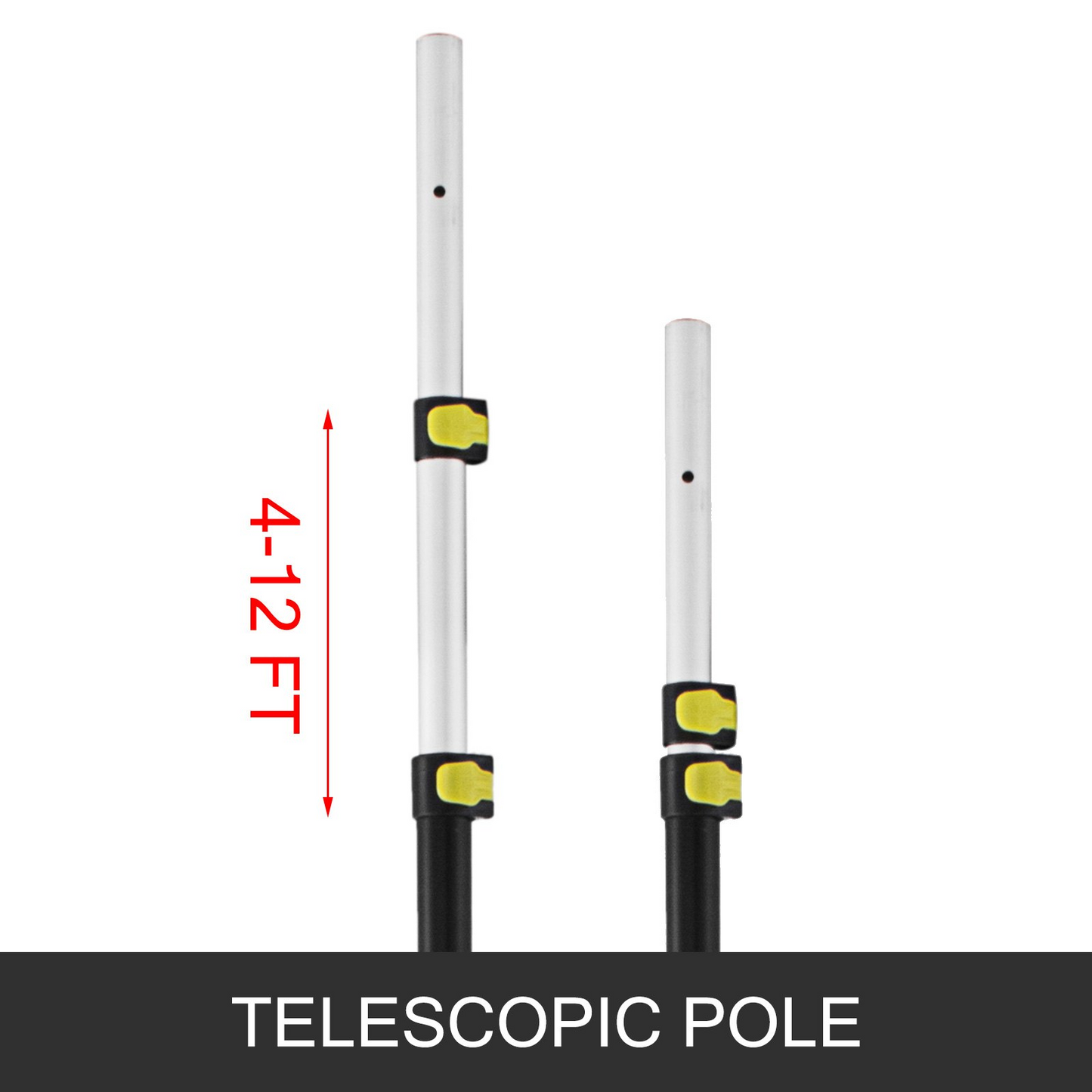 VEVOR Telescopic Pole Saw 4-12 Foot Extendable Telescopic Landscaping Pole Saw with 2-Foot Saw Blade For Pruning and trimming Branches and Leaves