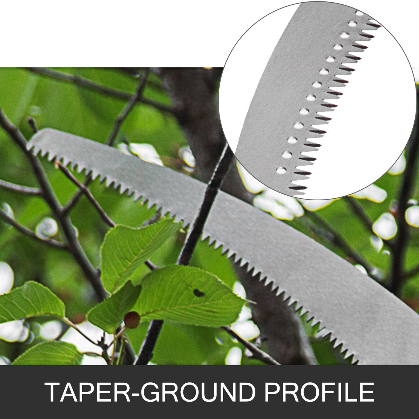 VEVOR Telescopic Pole Saw 4-12 Foot Extendable Telescopic Landscaping Pole Saw with 2-Foot Saw Blade For Pruning and trimming Branches and Leaves