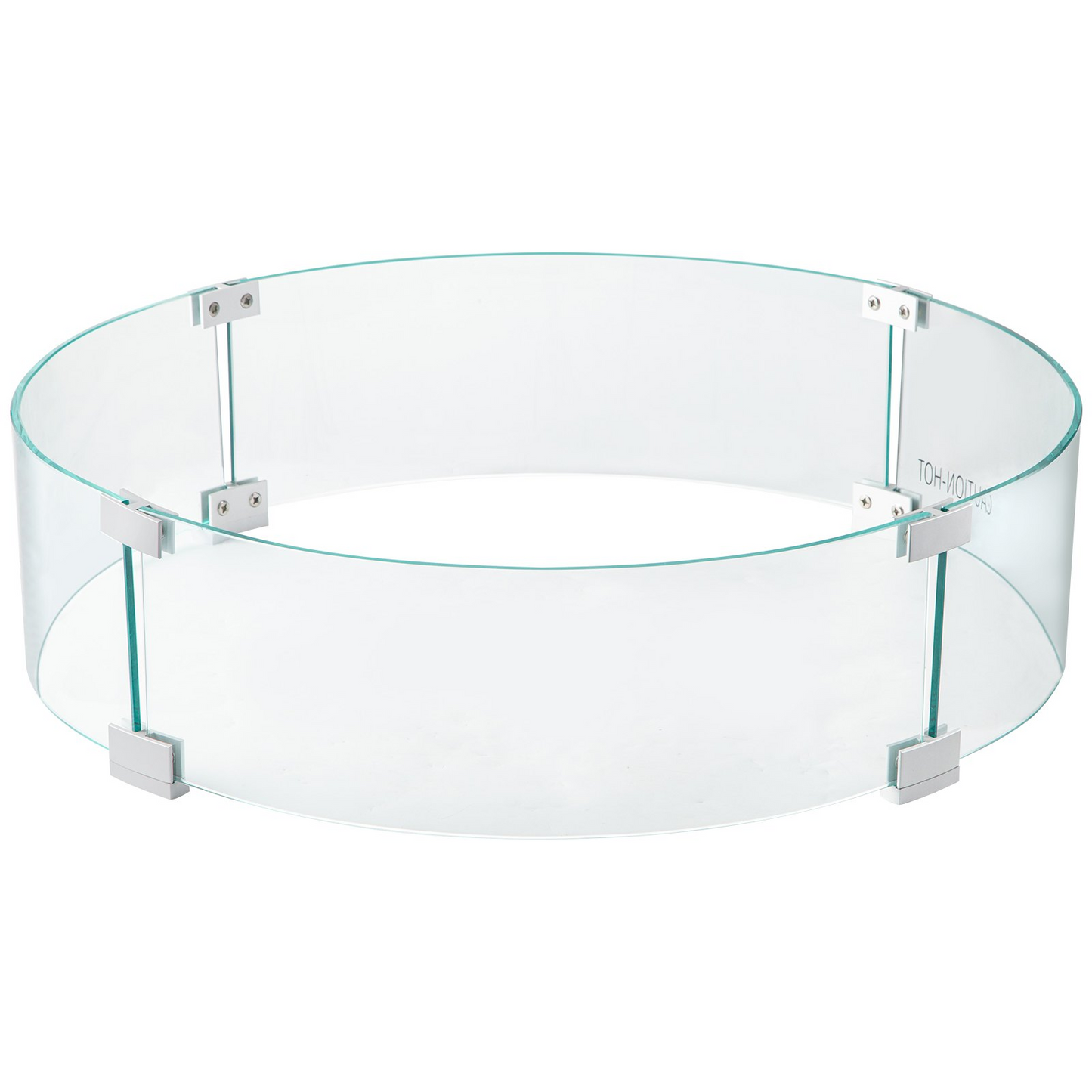 VEVOR Fire Pit Wind Guard, 23 x 23 x 8 Inch Glass Flame Guard, Round Glass Shield, 1/4-Inch Thick Fire Table, Clear Tempered Glass Flame Guard, Aluminum Alloy Feet for Propane, Gas, Outdoor