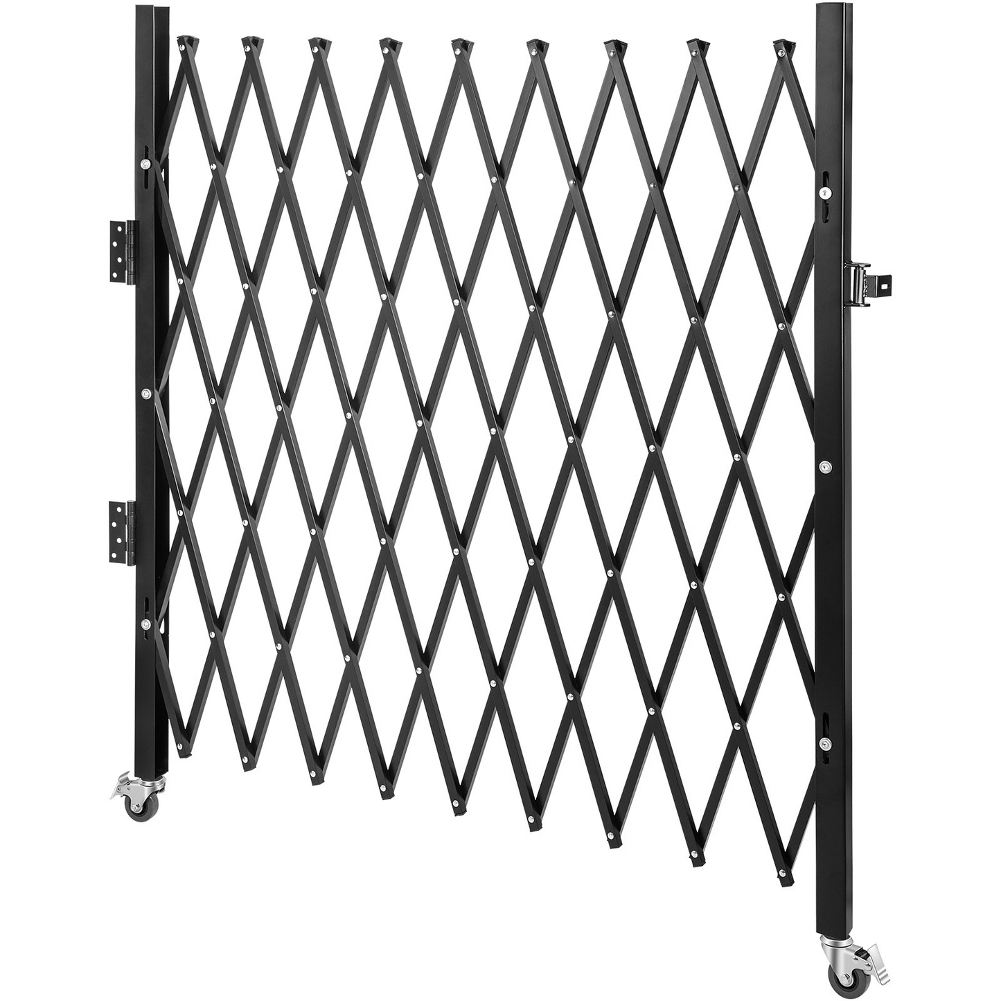 VEVOR Single Folding Security Gate, 48" H x 71" W Folding Door Gate, Steel Accordion Security Gate, Flexible Expanding Security Gate, 360° Rolling Barricade Gate, Scissor Gate or Door with Padlock