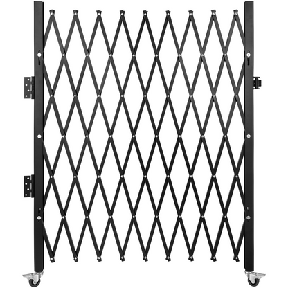 VEVOR Single Folding Security Gate, 48" H x 71" W Folding Door Gate, Steel Accordion Security Gate, Flexible Expanding Security Gate, 360° Rolling Barricade Gate, Scissor Gate or Door with Padlock