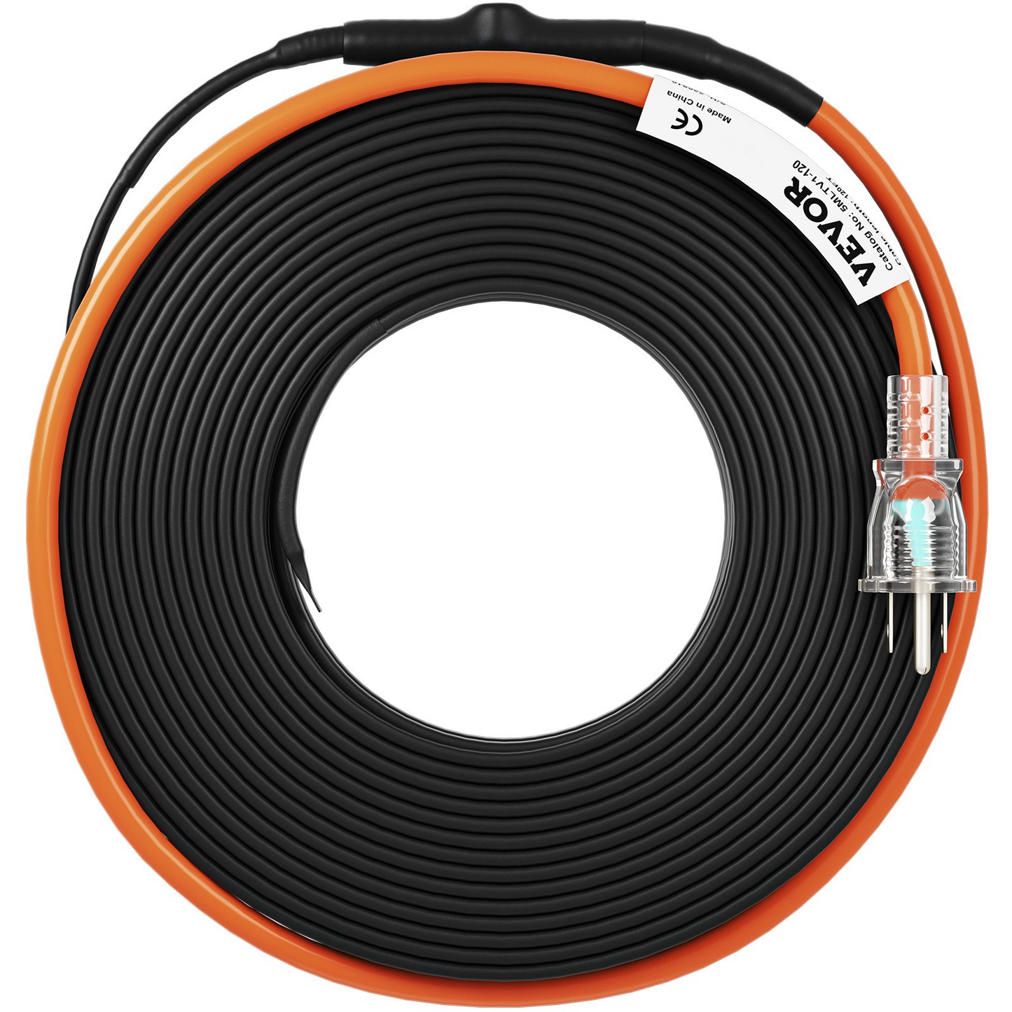 VEVOR Self-Regulating Pipe Heating Cable, 120-feet 5W/ft Heat Tape for Pipes Freeze Protection, Protects PVC Hose, Metal and Plastic Pipe from Freezing, 120V