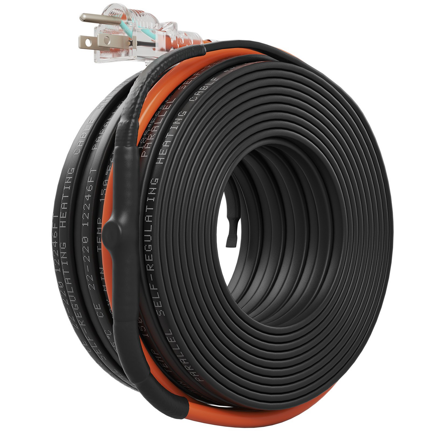 VEVOR Self-Regulating Pipe Heating Cable, 120-feet 5W/ft Heat Tape for Pipes Freeze Protection, Protects PVC Hose, Metal and Plastic Pipe from Freezing, 120V