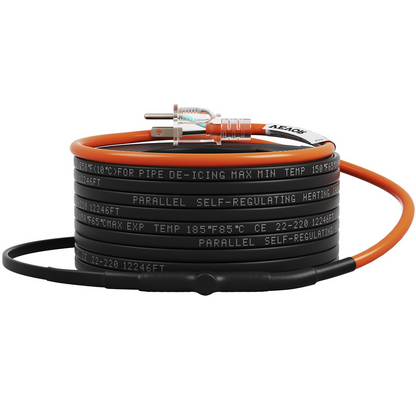 VEVOR Self-Regulating Pipe Heating Cable, 120-feet 5W/ft Heat Tape for Pipes Freeze Protection, Protects PVC Hose, Metal and Plastic Pipe from Freezing, 120V