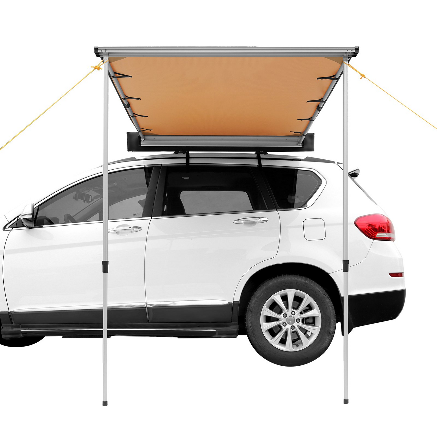 VEVOR Car Side Awning, Large 6.6' x 8.2' Shade Coverage Vehicle Awning, PU3000mm UV50+ Retractable Car Awning with Waterproof Storage Bag, Height Adjustable, Suitable for Truck, SUV, Van, Campers