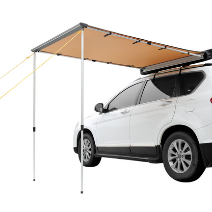 VEVOR Car Side Awning, Large 6.6' x 8.2' Shade Coverage Vehicle Awning, PU3000mm UV50+ Retractable Car Awning with Waterproof Storage Bag, Height Adjustable, Suitable for Truck, SUV, Van, Campers