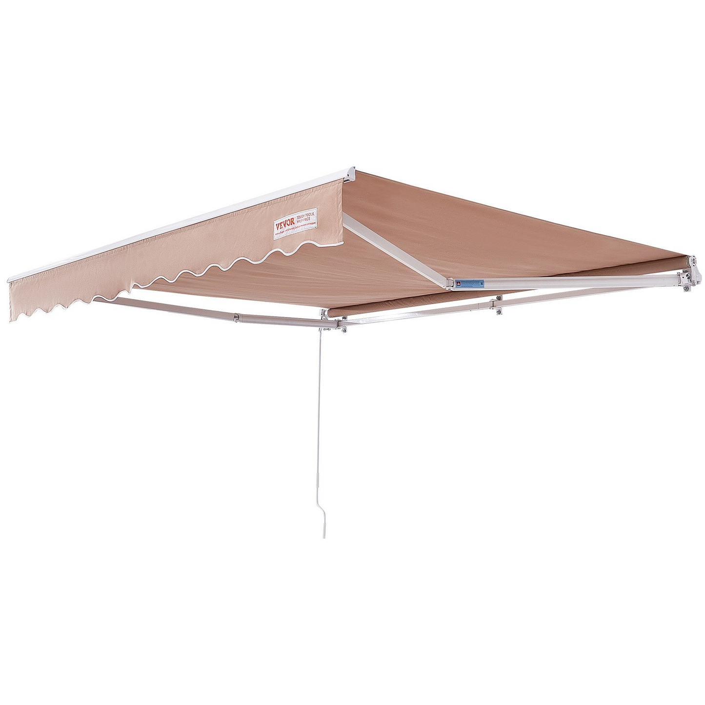 VEVOR Manual Retractable Awning, 8 x 7 ft Outdoor Patio Awning Retractable Sun Shade, Water-Resistant Polyester Patio Door Window Awning Sunshade Shelter with Crank Handle for Backyard, Balcony