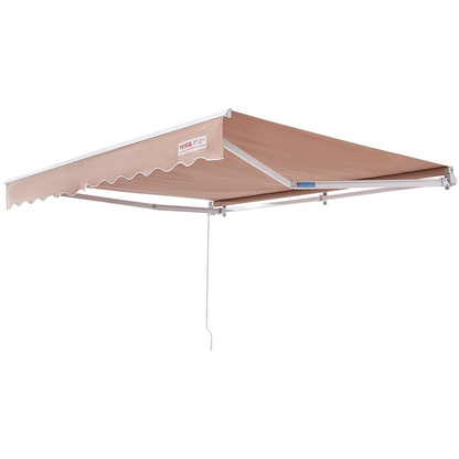 VEVOR Manual Retractable Awning, 8 x 7 ft Outdoor Patio Awning Retractable Sun Shade, Water-Resistant Polyester Patio Door Window Awning Sunshade Shelter with Crank Handle for Backyard, Balcony