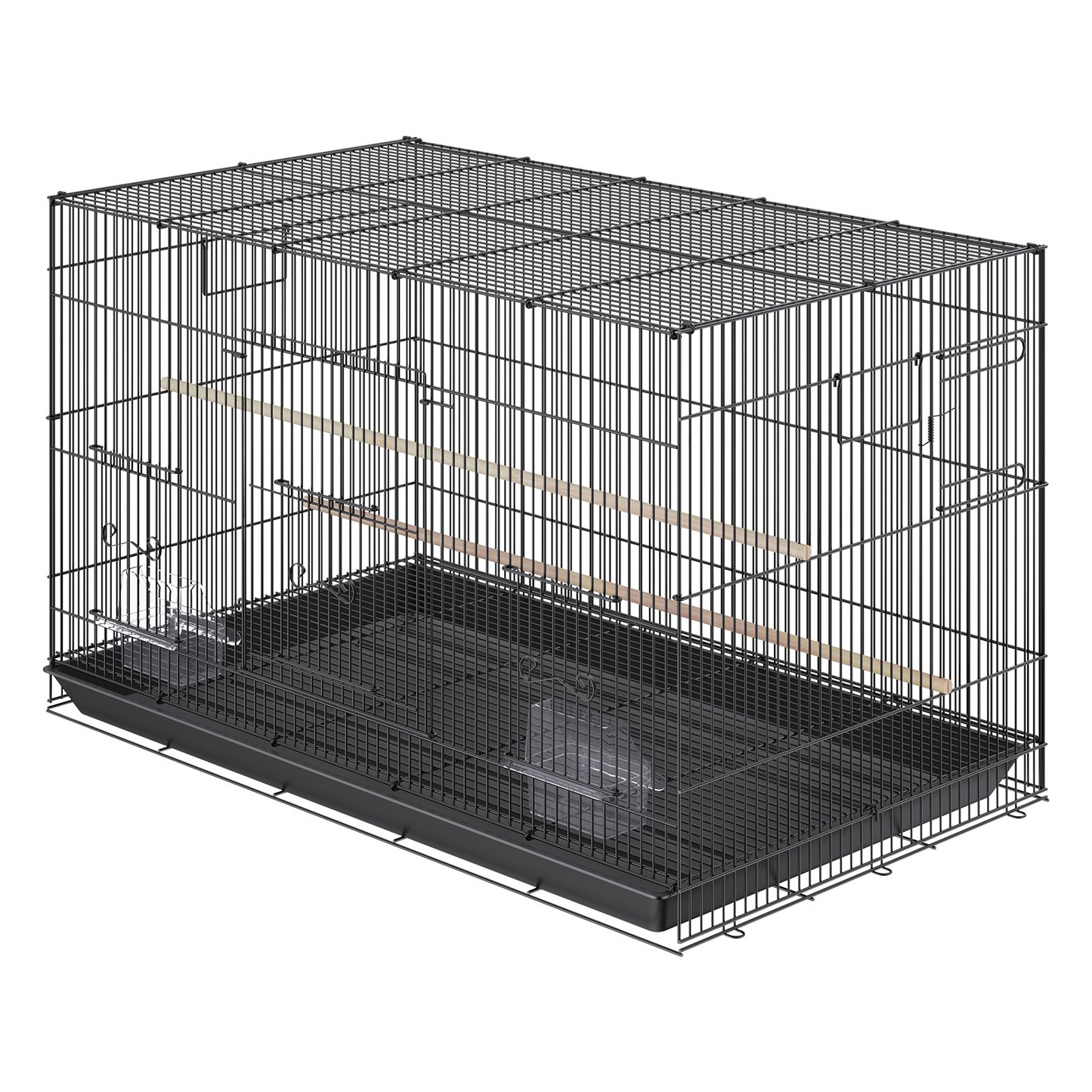 VEVOR 30 inch Bird Cage, Metal Large Parakeet Cages for Cockatiels Small Parrot Budgies Lovebirds Canaries, Pet Bird Cage with Rolling Stand and Tray