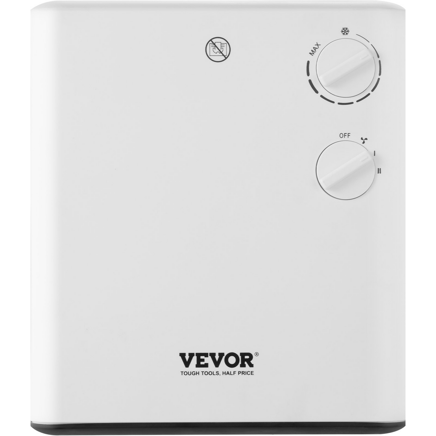 VEVOR Electric Wall Heater 1500W, Small Space Heaters with Knob Adjustment, Tip-Over & Overheat & IPX24 Waterproof Safety Protection, Wall-Mount/Tabletop for Indoor Use, Fixed Screws Included, White