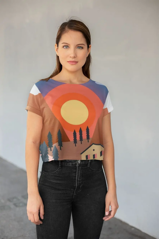 Milltary Scene All-Over Print Crop Tee