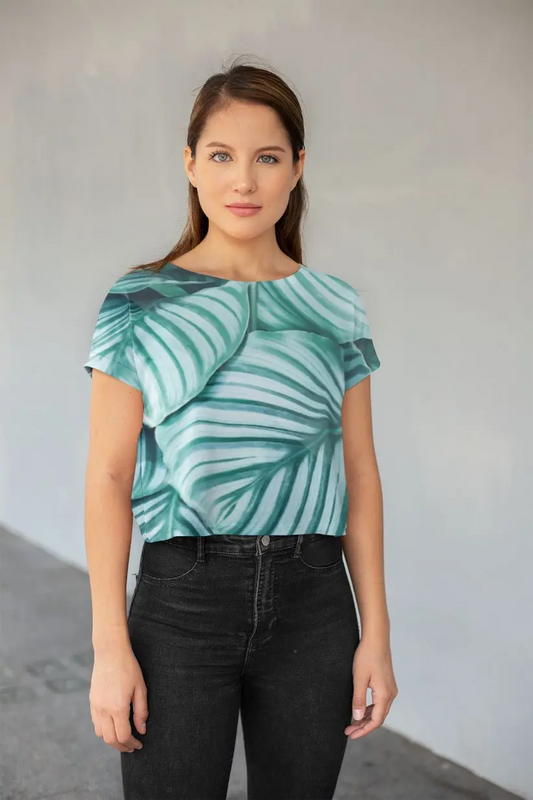 LONG EMBRACE All-Over Print Crop Tee