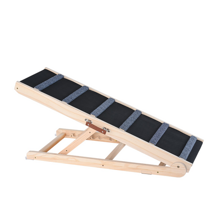 VEVOR Dog Ramp, Folding Pet Ramp for Bed, Adjustable Dog Ramp for Small, Large, Old Dogs & Cats, Wooden Pet Ramp with 41.3" Long Ramp, Adjustable from 13.77" to 25.59", Suitable for Couch, Sofa, Car