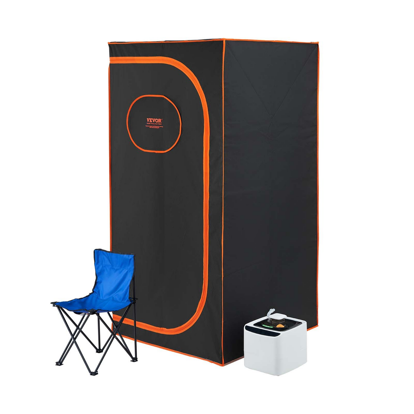 VEVOR Portable Steam Sauna Tent Full Size, 1600W Personal Sauna Blanket Kit for Home Spa, Detoxify & Soothing Heated Body Therapy, Time & Temperature Remote Control With Chair & Floor Mat, Black