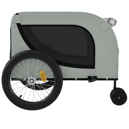 vidaXL Pet Bike Trailer Gray and Black Oxford Fabric and Iron