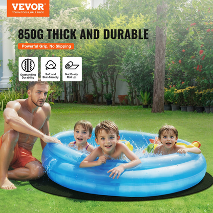 VEVOR 80 Inch Diameter Round Hot Tub Mat, Extra Large Inflatable Hot Tub Pad, Waterproof Slip-Proof Backing, Absorbent Spa Pool Ground Base Flooring Protector Mat Reusable Outdoor & Indoor